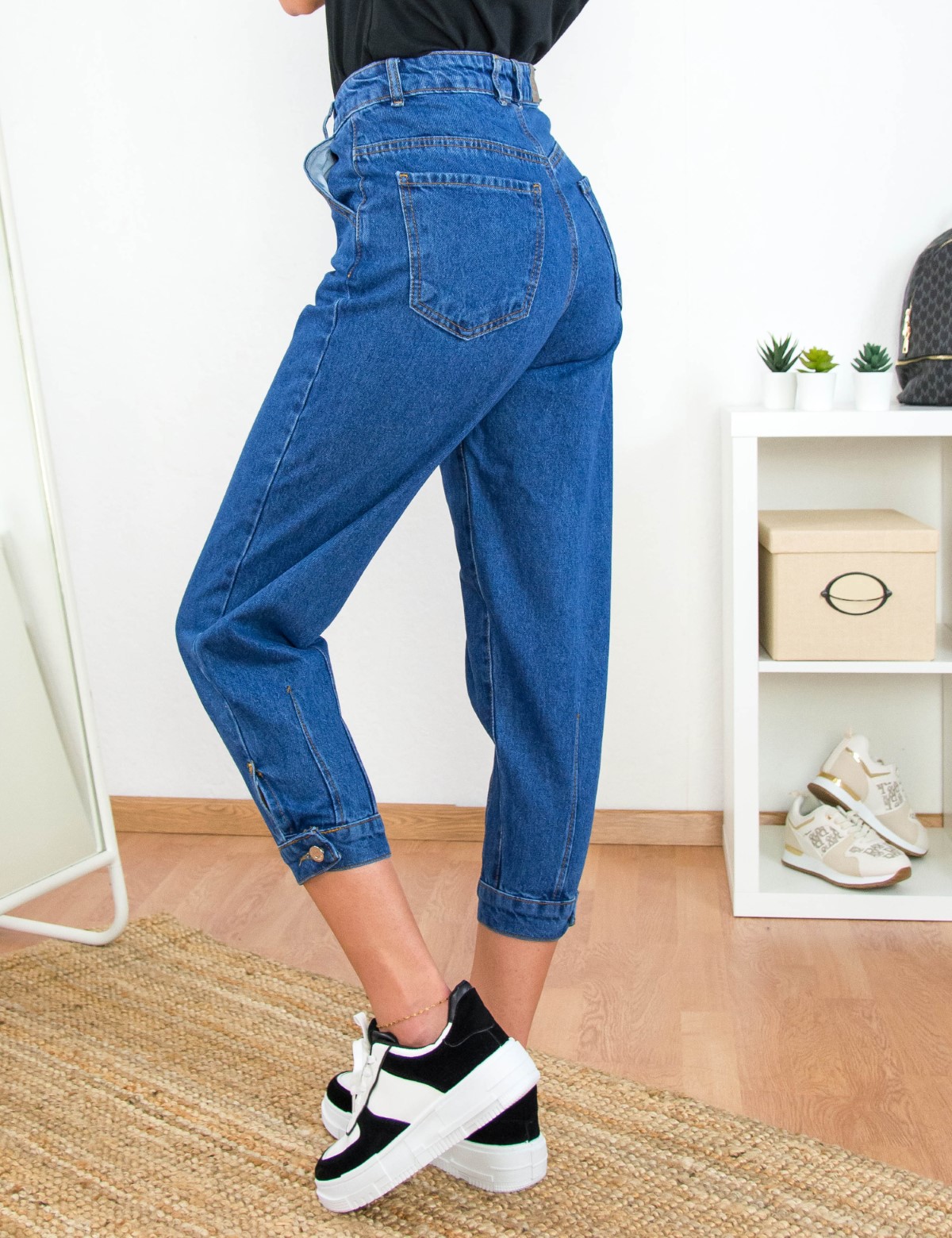 Γυναικείο μπλε τζιν παντελόνι Buggy LY4307 φωτογραφία